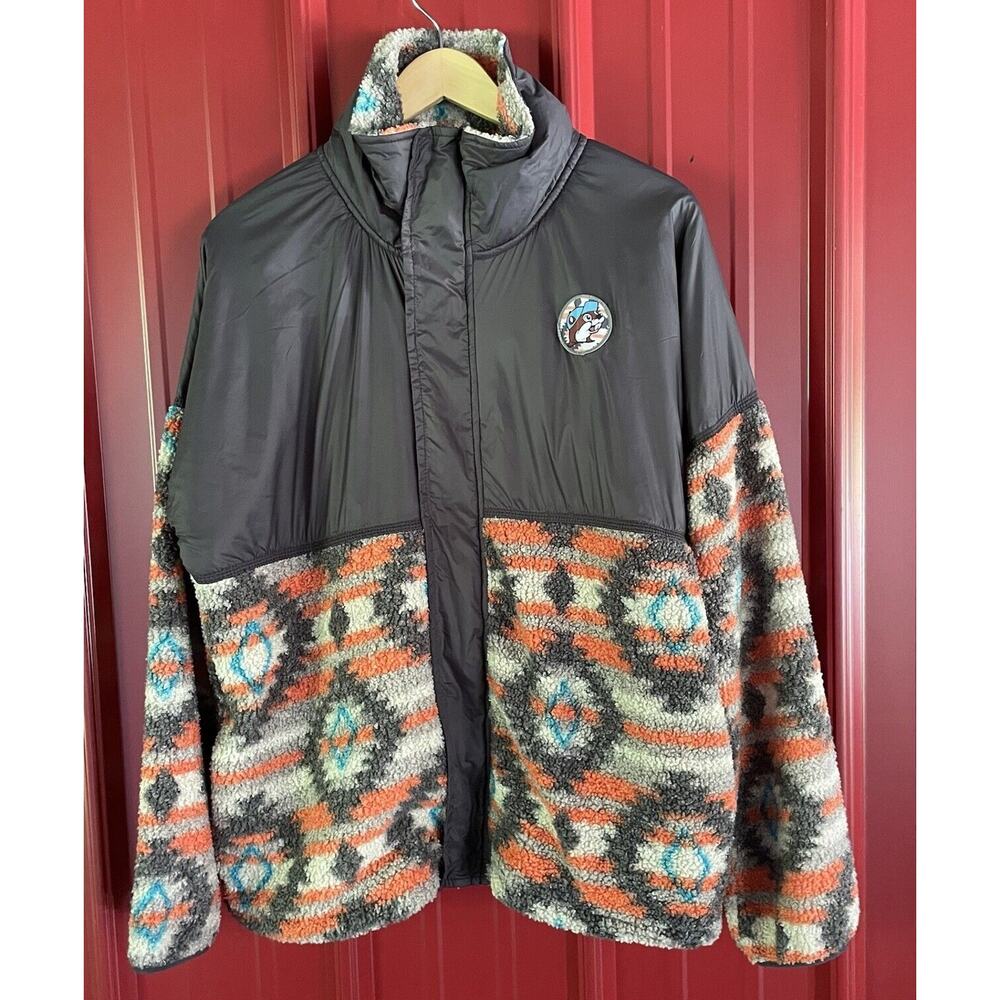 Bucees‎ Jacket Fleece Aztec Tribal Berber ZIp Up Sweater Outdoors Fleece Large